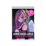 Carti si Birotica - Carti - Carti pentru copii - Carti de colorat - Carte de colorat pentru relaxare si antistres, 50 de ilustratii, Anime Angel Girls - Volumul II, 106 pagini, A5 - Infinity.ro