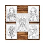 Carti si Birotica - Carti - Carti pentru copii - Carti de colorat - Carte de colorat pentru relaxare si antistres, 50 de ilustratii, Anime Angel Girls - Volumul II, 106 pagini, A5 - Infinity.ro