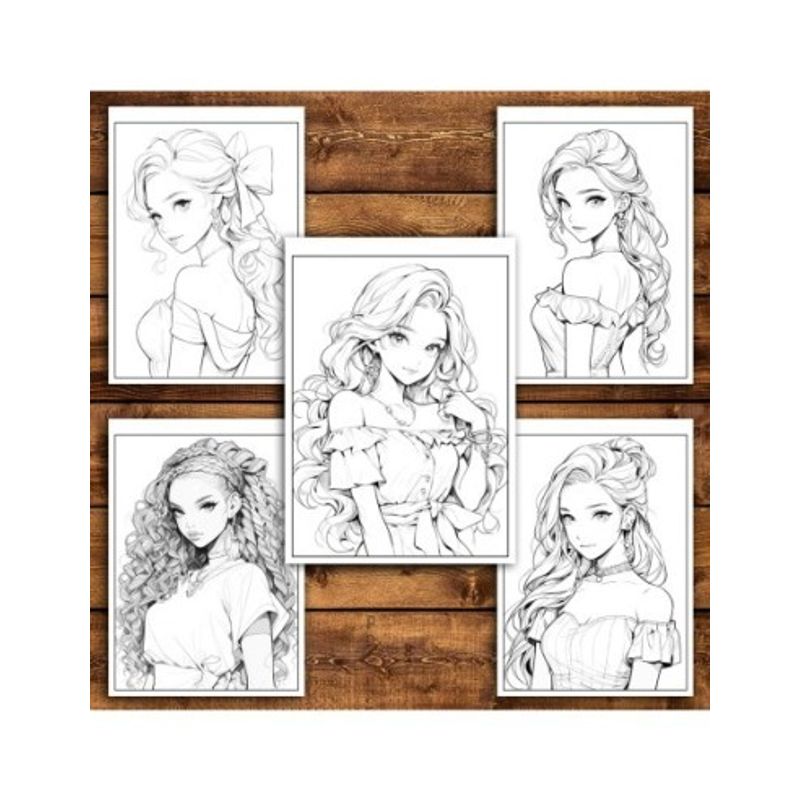 Carti si Birotica - Carti - Carti pentru copii - Carti de colorat - Carte de colorat pentru relaxare si antistres, 50 de ilustratii, Anime Barbie Girls - Volumul III, 106 pagini, A5 - Infinity.ro
