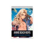 Carti si Birotica - Carti - Carti pentru copii - Carti de colorat - Carte de colorat pentru relaxare si antistres, 50 de ilustratii, Anime Beach Boys, 106 pagini, A5 - Infinity.ro