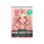 Carti si Birotica - Carti - Carti pentru copii - Carti de colorat - Carte de colorat pentru relaxare si antistres, 50 de ilustratii, Anime Barbie Girls - Volumul III, 106 pagini, A5 - Infinity.ro