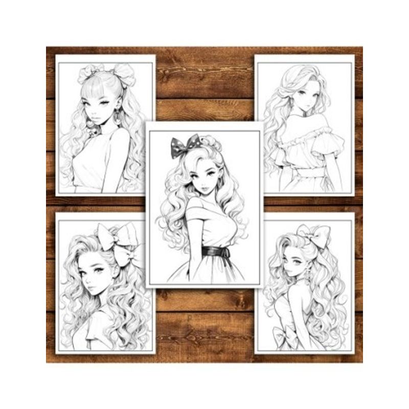 Carti si Birotica - Carti - Carti pentru copii - Carti de colorat - Carte de colorat pentru relaxare si antistres, 50 de ilustratii, Anime Barbie Girls - Volumul III, 106 pagini, A5 - Infinity.ro