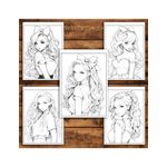 Carti si Birotica - Carti - Carti pentru copii - Carti de colorat - Carte de colorat pentru relaxare si antistres, 50 de ilustratii, Anime Barbie Girls - Volumul IV, 106 pagini, A5 - Infinity.ro