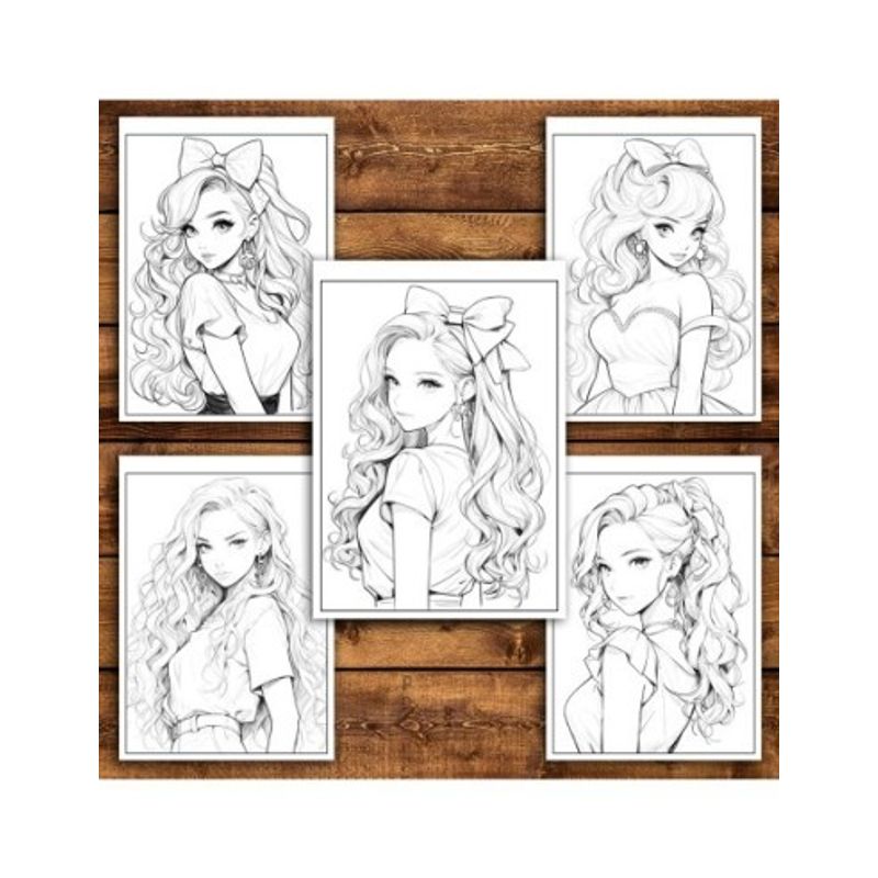 Carti si Birotica - Carti - Carti pentru copii - Carti de colorat - Carte de colorat pentru relaxare si antistres, 50 de ilustratii, Anime Barbie Girls - Volumul IV, 106 pagini, A5 - Infinity.ro