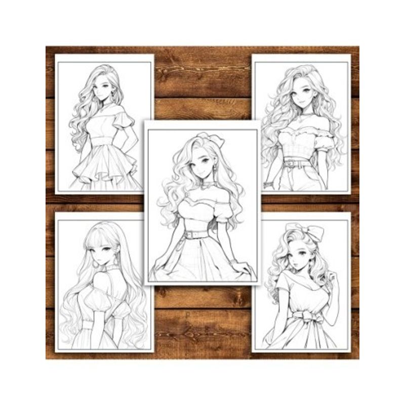 Carti si Birotica - Carti - Carti pentru copii - Carti de colorat - Carte de colorat pentru relaxare si antistres, 50 de ilustratii, Anime Barbie Girls - Volumul IV, 106 pagini, A5 - Infinity.ro