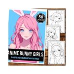 Carti si Birotica - Carti - Carti pentru copii - Carti de colorat - Carte de colorat pentru relaxare si antistres, 50 de ilustratii, Anime Bunny Girls, 106 pagini, A5 - Infinity.ro
