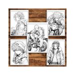 Carti si Birotica - Carti - Carti pentru copii - Carti de colorat - Carte de colorat pentru relaxare si antistres, 50 de ilustratii, Anime Biker Boys, 106 pagini, A5 - Infinity.ro