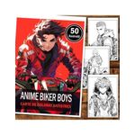 Carti si Birotica - Carti - Carti pentru copii - Carti de colorat - Carte de colorat pentru relaxare si antistres, 50 de ilustratii, Anime Biker Boys, 106 pagini, A5 - Infinity.ro