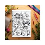 Carti si Birotica - Carti - Carti pentru copii - Carti de colorat - Carte de colorat pentru relaxare si antistres, 50 de ilustratii, Anime Cheerleaders, 106 pagini, A5 - Infinity.ro