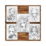 Carti si Birotica - Carti - Carti pentru copii - Carti de colorat - Carte de colorat pentru relaxare si antistres, 50 de ilustratii, Anime Clown Girls - Volumul II, 106 pagini, A5 - Infinity.ro