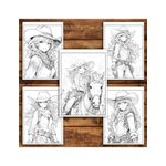 Carti si Birotica - Carti - Carti pentru copii - Carti de colorat - Carte de colorat pentru relaxare si antistres, 50 de ilustratii, Anime Cowboy Girls, 106 pagini, A5 - Infinity.ro
