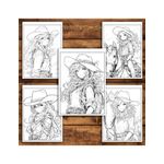 Carti si Birotica - Carti - Carti pentru copii - Carti de colorat - Carte de colorat pentru relaxare si antistres, 50 de ilustratii, Anime Cowboy Girls, 106 pagini, A5 - Infinity.ro