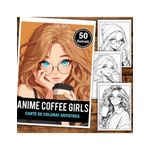 Carti si Birotica - Carti - Carti pentru copii - Carti de colorat - Carte de colorat pentru relaxare si antistres, 50 de ilustratii, Anime Coffee Girls, 106 pagini, A5 - Infinity.ro