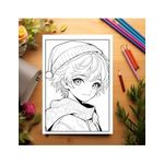 Carti si Birotica - Carti - Carti pentru copii - Carti de colorat - Carte de colorat pentru relaxare si antistres, 50 de ilustratii, Anime Christmas Boys, 106 pagini, A5 - Infinity.ro