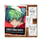 Carti si Birotica - Carti - Carti pentru copii - Carti de colorat - Carte de colorat pentru relaxare si antistres, 50 de ilustratii, Anime Christmas Boys, 106 pagini, A5 - Infinity.ro