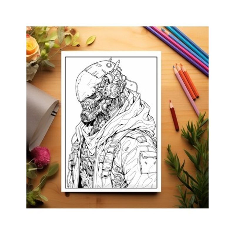 Carti si Birotica - Carti - Carti pentru copii - Carti de colorat - Carte de colorat pentru relaxare si antistres, 50 de ilustratii, Anime Cyberpunk Boys, 106 pagini, A5 - Infinity.ro