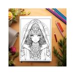 Carti si Birotica - Carti - Carti pentru copii - Carti de colorat - Carte de colorat pentru relaxare si antistres, 50 de ilustratii, Anime Egyptian Girls, 106 pagini, A5 - Infinity.ro