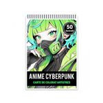 Carti si Birotica - Carti - Carti pentru copii - Carti de colorat - Carte de colorat pentru relaxare si antistres, 50 de ilustratii, Anime Cyberpunk Girls, 106 pagini, A5 - Infinity.ro