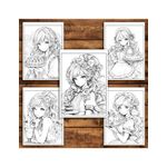 Carti si Birotica - Carti - Carti pentru copii - Carti de colorat - Carte de colorat pentru relaxare si antistres, 50 de ilustratii, Anime Dessert Girls - VolumulI I, 106 pagini, A5 - Infinity.ro