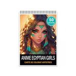 Carti si Birotica - Carti - Carti pentru copii - Carti de colorat - Carte de colorat pentru relaxare si antistres, 50 de ilustratii, Anime Egyptian Girls, 106 pagini, A5 - Infinity.ro