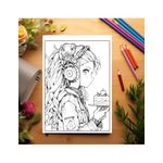 Carti si Birotica - Carti - Carti pentru copii - Carti de colorat - Carte de colorat pentru relaxare si antistres, 50 de ilustratii, Anime Dessert Girls - Volumul I, 106 pagini, A5 - Infinity.ro