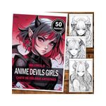Carti si Birotica - Carti - Carti pentru copii - Carti de colorat - Carte de colorat pentru relaxare si antistres, 50 de ilustratii, Anime Devils Girls, 106 pagini, A5 - Infinity.ro