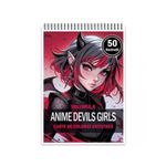 Carti si Birotica - Carti - Carti pentru copii - Carti de colorat - Carte de colorat pentru relaxare si antistres, 50 de ilustratii, Anime Devils Girls, 106 pagini, A5 - Infinity.ro