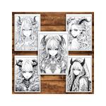 Carti si Birotica - Carti - Carti pentru copii - Carti de colorat - Carte de colorat pentru relaxare si antistres, 50 de ilustratii, Anime Devils Girls, 106 pagini, A5 - Infinity.ro