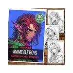 Carti si Birotica - Carti - Carti pentru copii - Carti de colorat - Carte de colorat pentru relaxare si antistres, 50 de ilustratii, Anime Elf Boys - Volumul II, 106 pagini, A5 - Infinity.ro