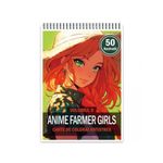 Carti si Birotica - Carti - Carti pentru copii - Carti de colorat - Carte de colorat pentru relaxare si antistres, 50 de ilustratii, Anime Farmer Girls - Volumul II, 106 pagini, A5 - Infinity.ro