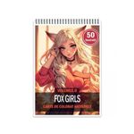 Carti si Birotica - Carti - Carti pentru copii - Carti de colorat - Carte de colorat pentru relaxare si antistres, 50 de ilustratii, Anime Fox Girls - Volumul II, 106 pagini, A5 - Infinity.ro