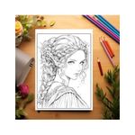 Carti si Birotica - Carti - Carti pentru copii - Carti de colorat - Carte de colorat pentru relaxare si antistres, 50 de ilustratii, Anime Elf Girls - Volumul II, 106 pagini, A5 - Infinity.ro