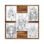 Carti si Birotica - Carti - Carti pentru copii - Carti de colorat - Carte de colorat pentru relaxare si antistres, 50 de ilustratii, Anime Fox Girls - Volumul II, 106 pagini, A5 - Infinity.ro
