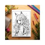 Carti si Birotica - Carti - Carti pentru copii - Carti de colorat - Carte de colorat pentru relaxare si antistres, 50 de ilustratii, Anime Fox Girls - Volumul II, 106 pagini, A5 - Infinity.ro