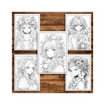Carti si Birotica - Carti - Carti pentru copii - Carti de colorat - Carte de colorat pentru relaxare si antistres, 50 de ilustratii, Anime Flower Girls,106 pagini, A5 - Infinity.ro