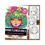 Carti si Birotica - Carti - Carti pentru copii - Carti de colorat - Carte de colorat pentru relaxare si antistres, 50 de ilustratii, Anime Flower Girls,106 pagini, A5 - Infinity.ro