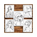 Carti si Birotica - Carti - Carti pentru copii - Carti de colorat - Carte de colorat pentru relaxare si antistres, 50 de ilustratii, Anime Hipster Girls, 106 pagini, A5 - Infinity.ro