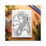 Carti si Birotica - Carti - Carti pentru copii - Carti de colorat - Carte de colorat pentru relaxare si antistres, 50 de ilustratii, Anime Girls with Animals, 106 pagini, A5 - Infinity.ro