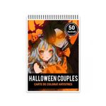 Carti si Birotica - Carti - Carti pentru copii - Carti de colorat - Carte de colorat pentru relaxare si antistres, 50 de ilustratii, Anime Halloween Couples, 106 pagini, A5 - Infinity.ro