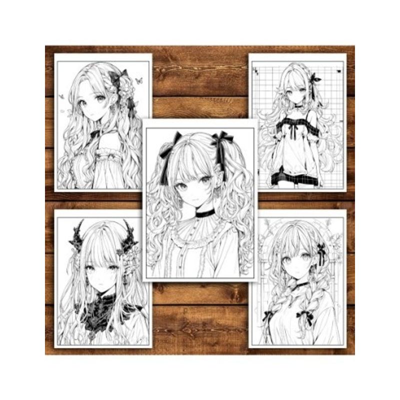 Carti si Birotica - Carti - Carti pentru copii - Carti de colorat - Carte de colorat pentru relaxare si antistres, 50 de ilustratii, Anime Goth Girls - Volumul II, 106 pagini, A5 - Infinity.ro