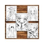 Carti si Birotica - Carti - Carti pentru copii - Carti de colorat - Carte de colorat pentru relaxare si antistres, 50 de ilustratii, Anime Horror Vibes, 106 pagini, A5 - Infinity.ro
