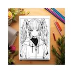 Carti si Birotica - Carti - Carti pentru copii - Carti de colorat - Carte de colorat pentru relaxare si antistres, 50 de ilustratii, Anime Goth Girls - Volumul II, 106 pagini, A5 - Infinity.ro