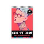 Carti si Birotica - Carti - Carti pentru copii - Carti de colorat - Carte de colorat pentru relaxare si antistres, 50 de ilustratii, Anime Hipster Boys, 106 pagini, A5 - Infinity.ro