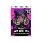 Carti si Birotica - Carti - Carti pentru copii - Carti de colorat - Carte de colorat pentru relaxare si antistres, 50 de ilustratii, Anime Goth Girls - Volumul II, 106 pagini, A5 - Infinity.ro