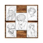 Carti si Birotica - Carti - Carti pentru copii - Carti de colorat - Carte de colorat pentru relaxare si antistres, 50 de ilustratii, Anime Hipster Boys, 106 pagini, A5 - Infinity.ro