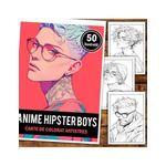 Carti si Birotica - Carti - Carti pentru copii - Carti de colorat - Carte de colorat pentru relaxare si antistres, 50 de ilustratii, Anime Hipster Boys, 106 pagini, A5 - Infinity.ro