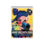 Carti si Birotica - Carti - Carti pentru copii - Carti de colorat - Carte de colorat pentru relaxare si antistres, 50 de ilustratii, Anime Girls with Guns, 106 pagini, A5 - Infinity.ro