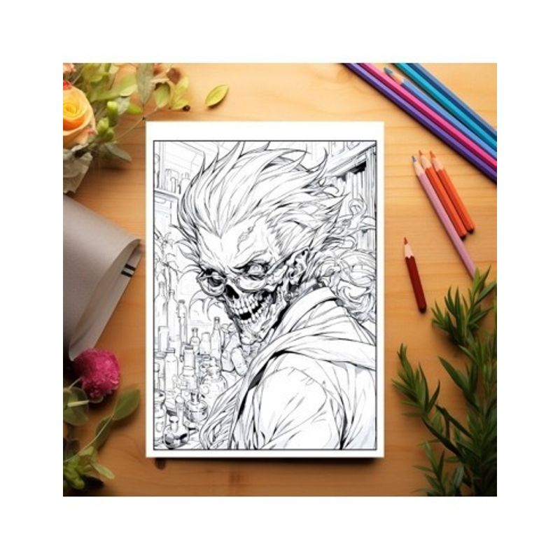 Carti si Birotica - Carti - Carti pentru copii - Carti de colorat - Carte de colorat pentru relaxare si antistres, 50 de ilustratii, Anime Mad Scientists, 106 pagini, A5 - Infinity.ro