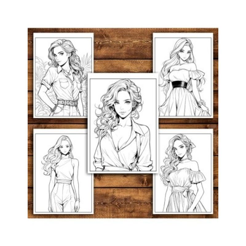 Carti si Birotica - Carti - Carti pentru copii - Carti de colorat - Carte de colorat pentru relaxare si antistres, 50 de ilustratii, Anime Model Girls - Volumul III, 106 pagini, A5 - Infinity.ro