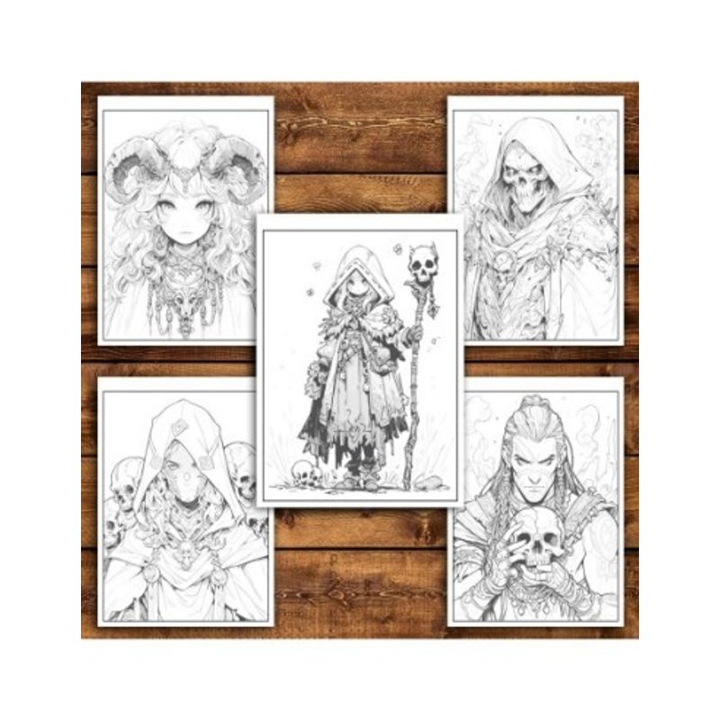 Carti si Birotica - Carti - Carti pentru copii - Carti de colorat - Carte de colorat pentru relaxare si antistres, 50 de ilustratii, Anime Necromancers - Volumul II, 106 pagini, A5 - Infinity.ro